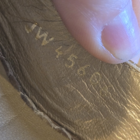 Womens Stuart Weitzman Size 7 Snake Skin Sling Back Peep Toe Heels Tan Cream - Picture 12 of 13